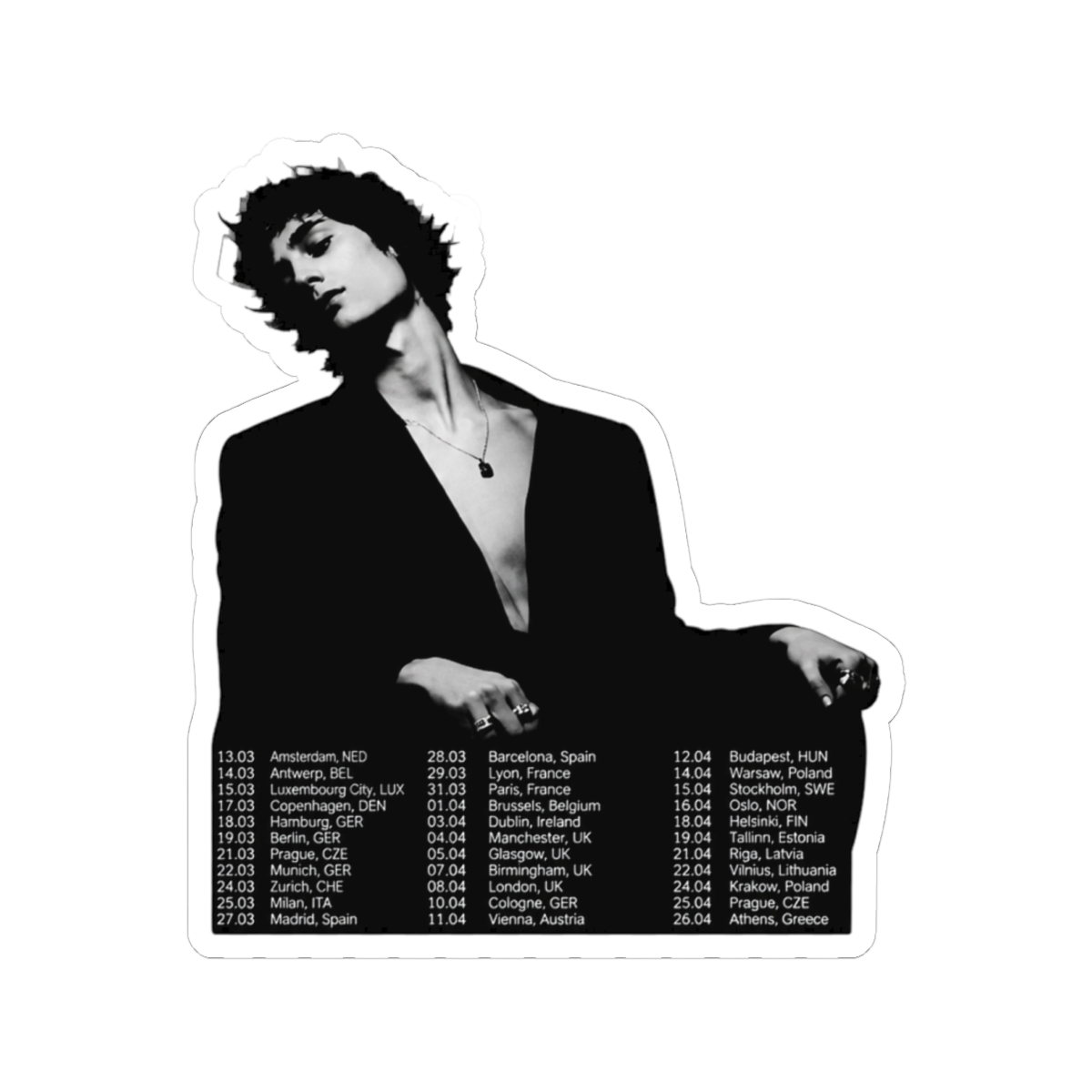 Sombr Europe Tour 2026 Sticker