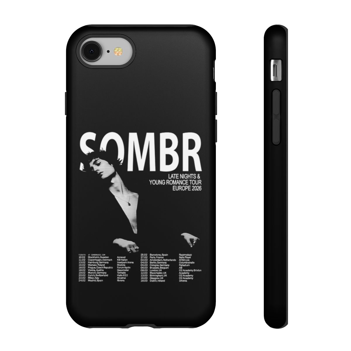 Sombr Europe Tour 2026 Phone Case - alternate angle 1, merchandise