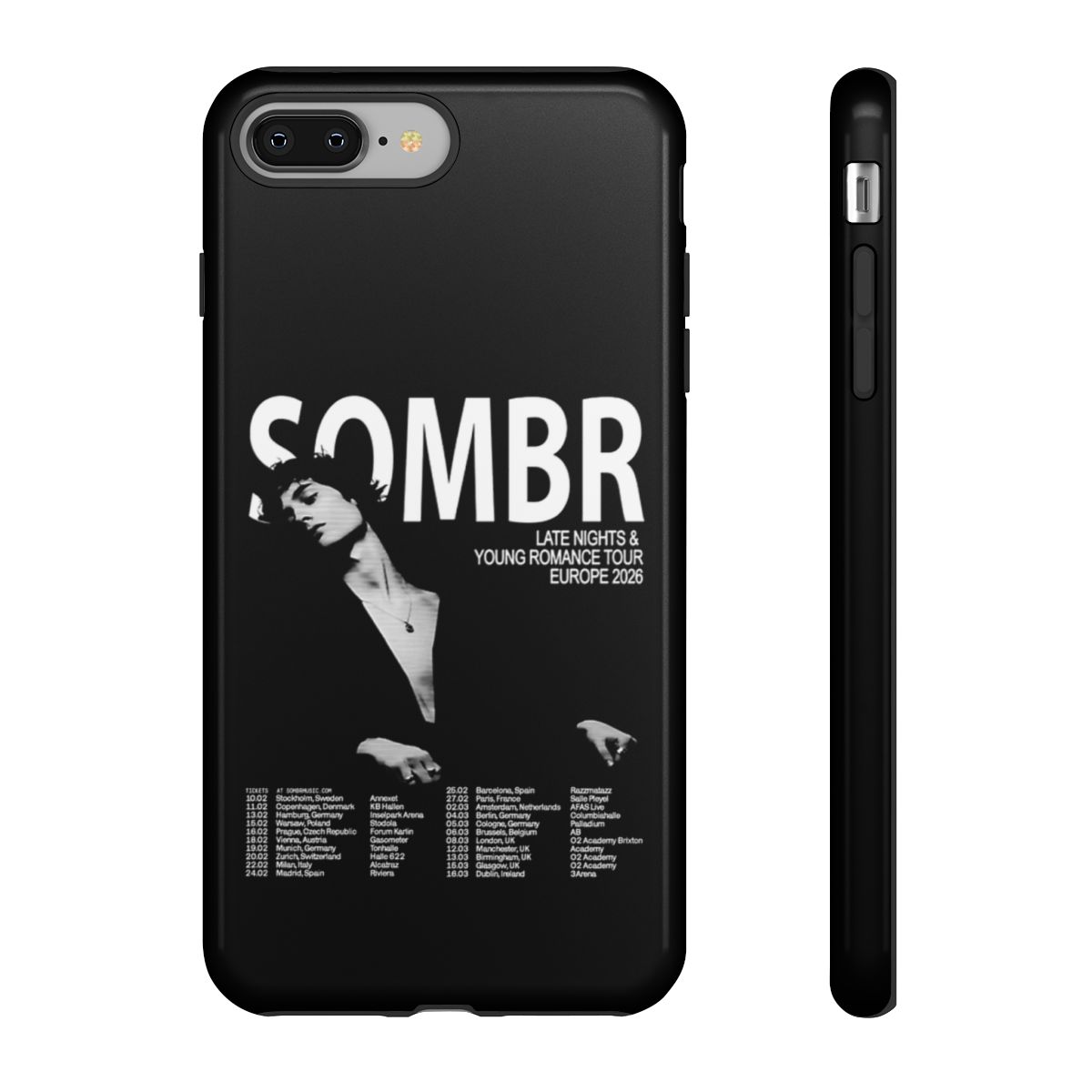 Sombr Europe Tour 2026 Phone Case - alternate angle 2, merchandise