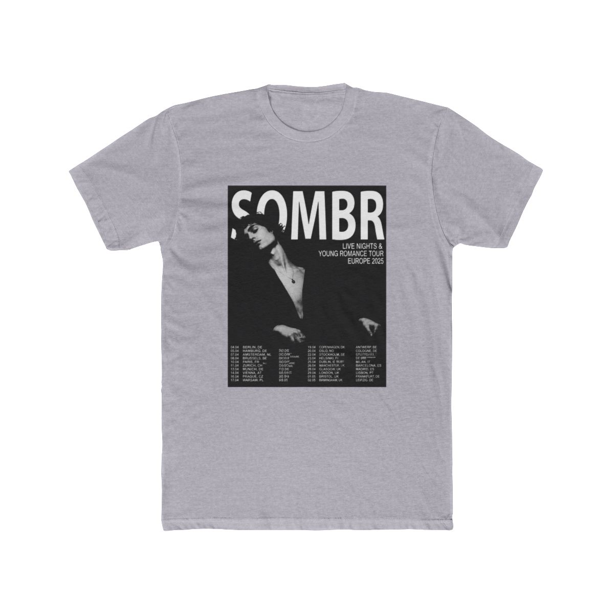 Sombr Europe Tour 2026 T Shirt - alternate angle 3, merchandise