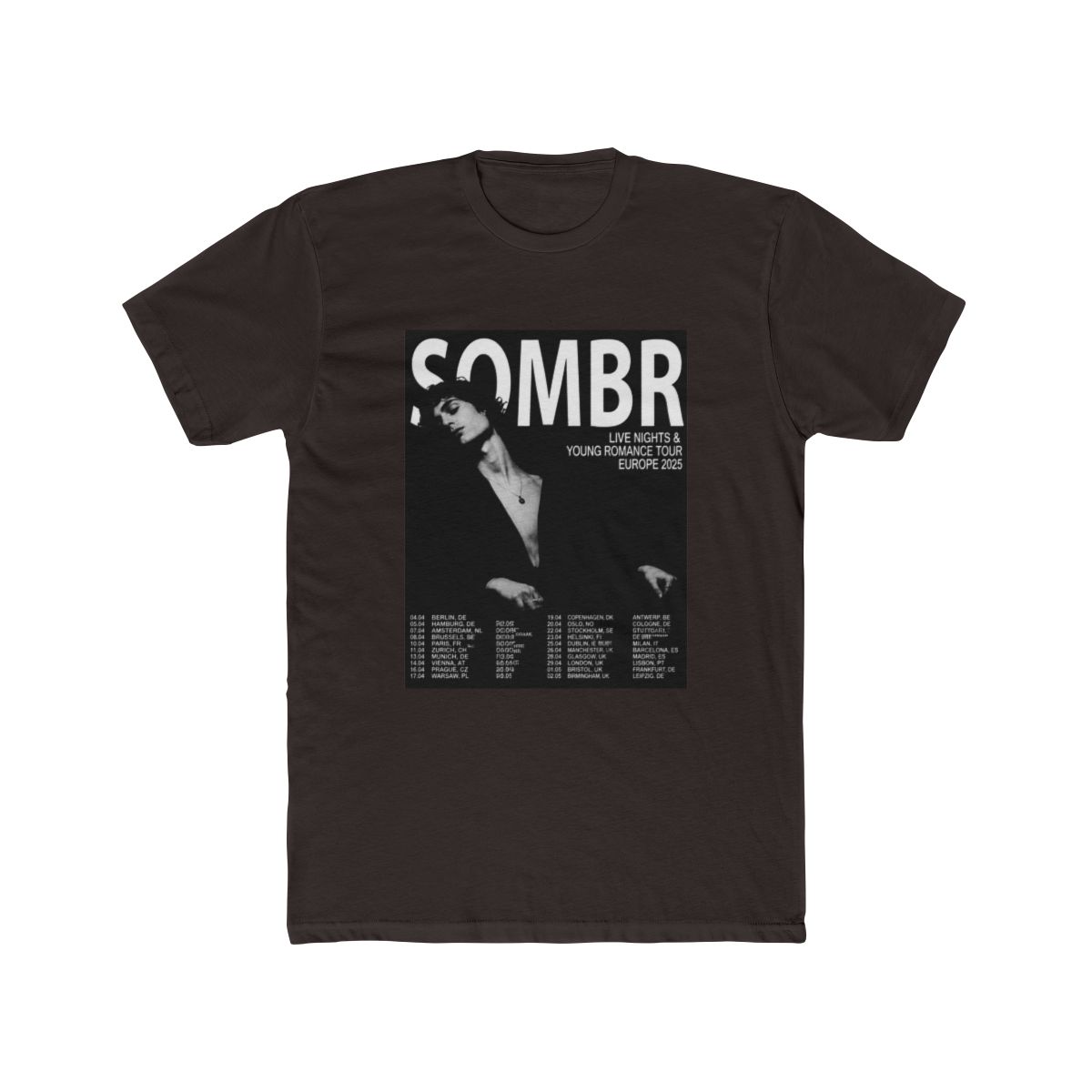 Sombr Europe Tour 2026 T Shirt - alternate angle 2, merchandise