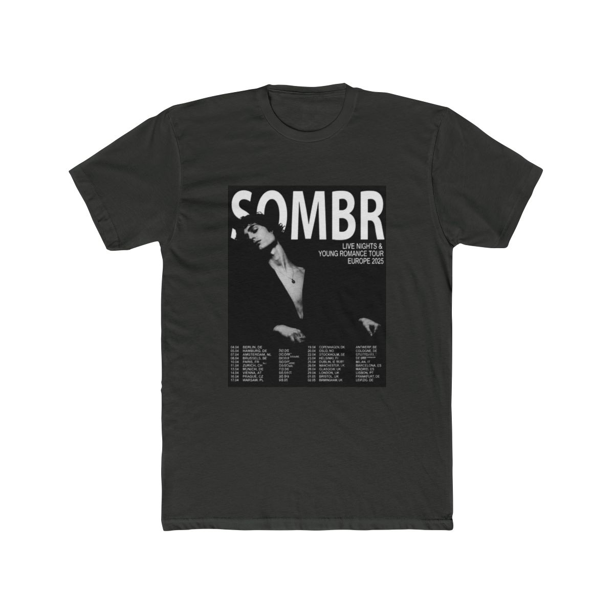Sombr Europe Tour 2026 T Shirt - alternate angle 5, merchandise